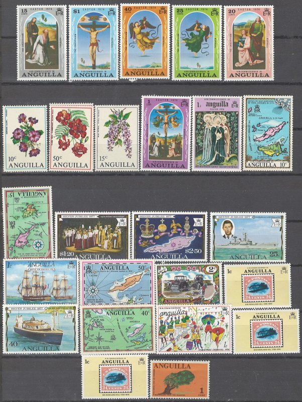 COLLECTION LOT # 2449 ANGUILLA 25 MOSTLY MNH STAMPS 1967+ CLEARANCE