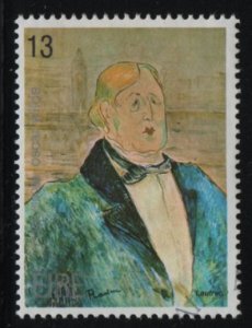 Ireland 1980 used Sc 479 13p Oscar Wilde by Toulouse-Lautrec