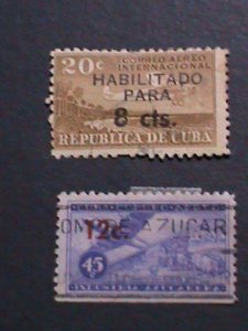 ​CUBA-AIRMIAL- VERY OLD CUBA AIR PLANES STAMPS USED- VF WE SHIP TO WORLD WIDE.