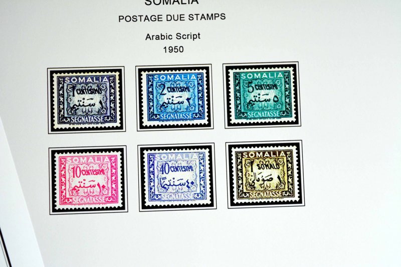 COLOR PRINTED ITALIAN SOMALIA 1903-1960 STAMP ALBUM PAGES (45 illustrated pages)