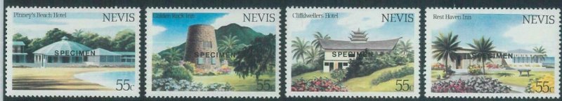 78435b  -  NEVIS  - STAMPS:  ARCHITECTURE  4 values MNH - Overprinted SPECIMEN