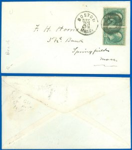 DEC 23 1870's Boston MA Cds, SC #158 Pair, Complete Encircled 2 Fancy Cancel!