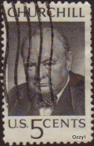USA 1965 Sc#1264, SG#1246 5c Gray Winston Churchill USED.