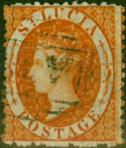 St Lucia 1864 (1d) Brown-Orange SG14 Fine Used