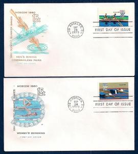 UNITED STATES FDCs (4) 15¢ Olympics 1979 Farnam