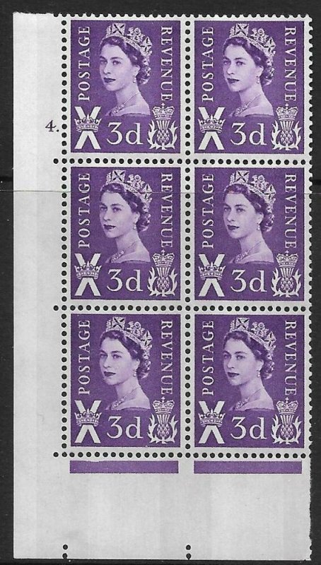 Sg XS3 3d Scotland Blue 2B 8mm Cyl 4 Dot perf A(E/I) UNMOUNTED MINT 