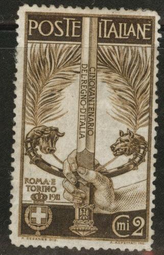 Italy Scott 119 MH* Symbol or Rome and Turin 1911 CV$ 2.75