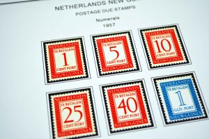 COLOR PRINTED DUTCH NEW GUINEA 1950-1963 STAMP ALBUM PAGES (7 illustrated pages)