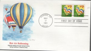 US  2529c FDC   HOT AIR BALLOONING, FLEETWOOD CACHETS 1991