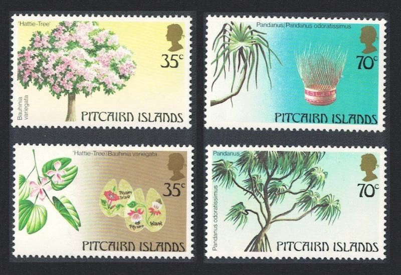 Pitcairn Trees of Pitcairn Islands 1st series 4v SG#242-245 SC#229-230ab