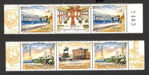 SERBIA - MNH STRIP - 125 YEARS OF  ORIENT-EXPRESS - LOCOMOTIVE, TRAIN - 2008.