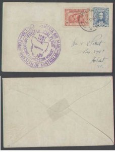 Australia cover #4705-first flight to Tasmania-Kew-1 My 1931-flown by AN