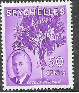 Seychelles #166 50c  King George VI (MNH) CV $1.40