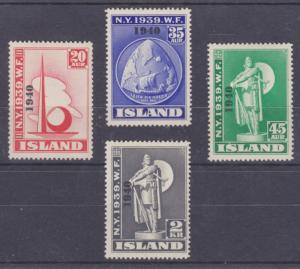 Iceland Sc 232-235 MNH. 1939 NY World's Fair overprinted 1940 cplt