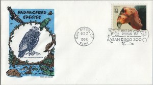 ZAYIX 1996 US 3105 FDC House Farnam Color Endangered Species California Condor