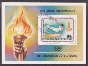 Ivory Coast # 527, Pre Olympics, Used CTO Souvenir Sheet