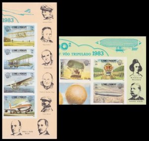 1982 Sao Tome and Principe  830b-836b 200 Years of Aviation History 50,00 €