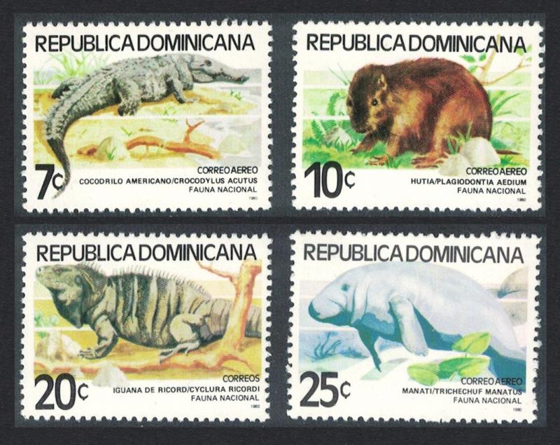 Dominican Rep. Crocodile Dugong Wild animals 4v 1980 MNH SG#1408-1411