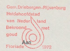 Meter cover Netherlands 1974 Foriade 1972 - Municipal Driebergen