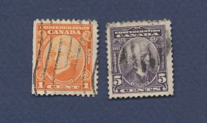 CANADA - Scott 141 & 144- used - 1927