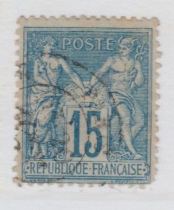 France Type Sage 1892 15c Type II Used Stamp A20P56F3093-