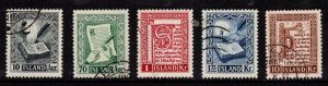 Iceland -  #278 - 282 Lettering Manuscript set/5 - Used