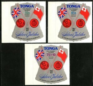 TONGA Sc#392-96, C209-13, CO117-19 1977 QEII Coronation Ann. Complete Mint NH