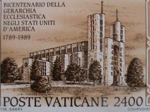 ​VATICAN CITY-1989 SC#656 BICENTENARY-ECCLESIASTICAL HIERARCHY BLOCK -MNH-VF