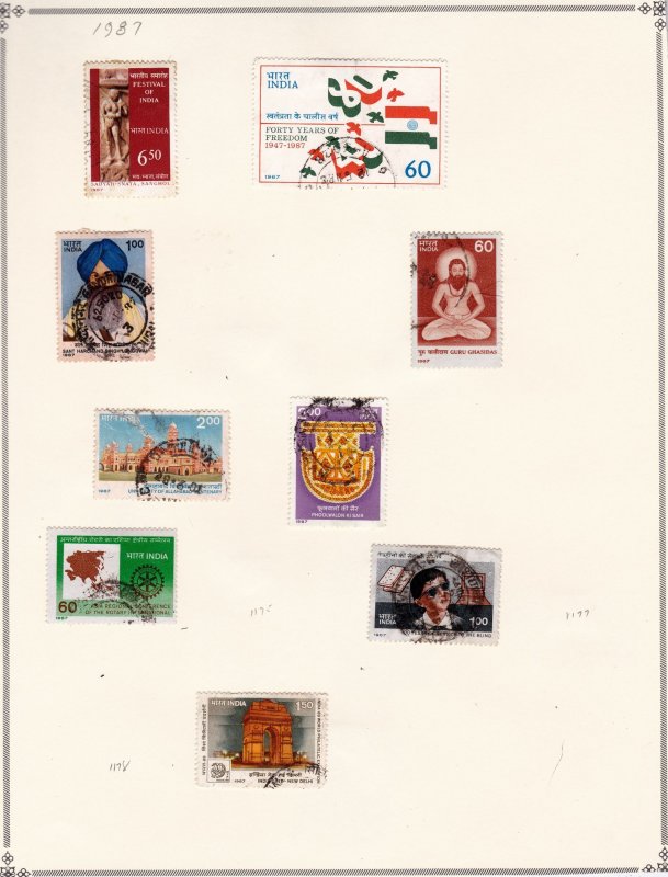 India Stamp Collection on pages   ......see details below