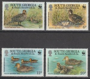 SOUTH GEORGIA 1992 WWF SG 214/7 MNH