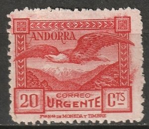 Andorra Spanish 1929 Sc E3 express MH* specimen
