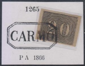 BRAZIL 1850 VERTICAIS - NUMERALS Sc 22 CARMO CANCEL P. Ayres #1866 VF CV$270+ 