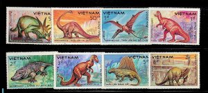 NORTH VIETNAM Sc 1428-35 NH PERF+IMPERF SETS OF 1984 - DINOSAURS - (CJ25)