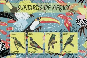 Tanzania 2013 Sc 2727a-d Birds Sunbirds CV $10