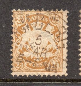 Bavaria Bayern 1876 Early Issue Fine Used 25pf. NW-15331