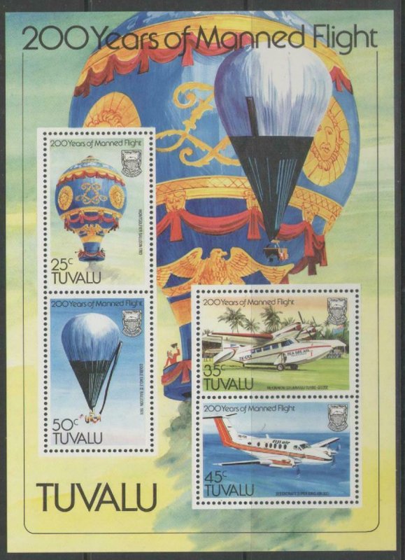 TUVALU SGMS229 1983 CENTENARY OF MANNED FLIGHT MNH