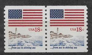 1891 Flag coil pair MNH
