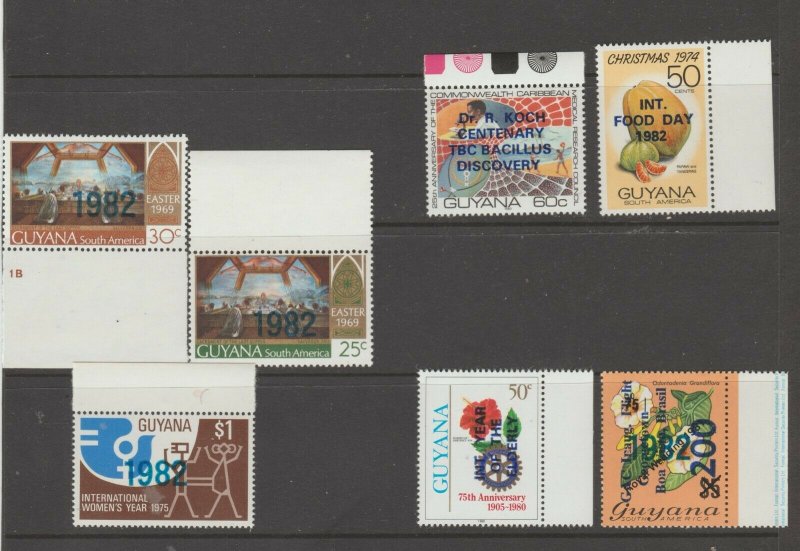 Guyana mnh Gum Provisional Postal 11-21-20 unlisted OP's? 4 scans = 23 stamps