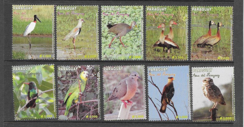 BIRDS - PARAGUAY #2965a-j  MNH