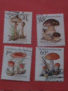 ​CZECHOSLOVAKIA STAMPS- COLORFUL BEAUTIFUL LOVELY MUSHROOMS CTO STAMPS SET-