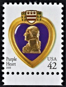 US 4263 MNH VF 42 Cent Purple Heart Tagged, Perforated 11-1/4