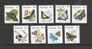 AUSTRALIA - CLEARANCE #872/80 BUTTERFLIES (NO 875A) MNH