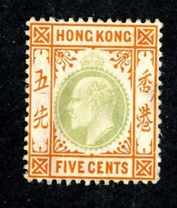 1906 Hong Kong Sc# 91a MNG cv. $22.50 ( 3630 BCX5 )