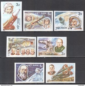 Ss0915 Imperf 1986 Viet Nam Space Personalities Gagarin Tereshkova Korolev Mnh