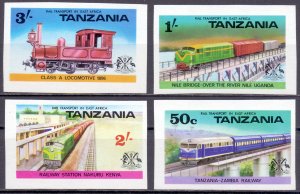 Tanzania. 1976. 62A-65A bl3. railway transport. MNH.