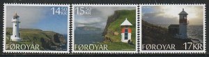 2014 Faroe Islands - Sc 621-3 - MNH VF - 3 single - Lighthouses