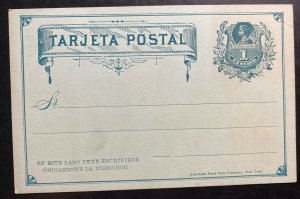 Mint Chile Postal stationery Postcard One Cent Blue American Bank Note NY