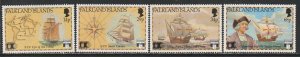 1991 Falkland Islands - Sc 545-8 - MNH VF - 4 single - Discovery of America