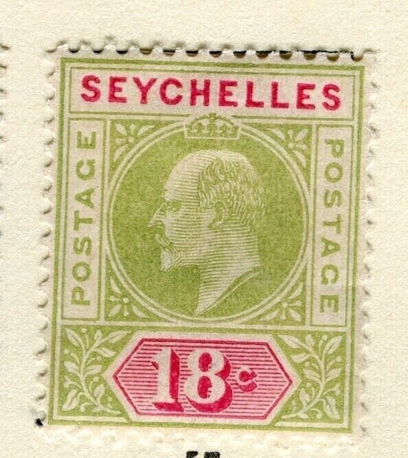 SEYCHELLES; 1906 early Ed VII issue Mint hinged 18c. value 