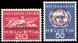 Switzerland 7O31-2 MNH  - World Refugee Year